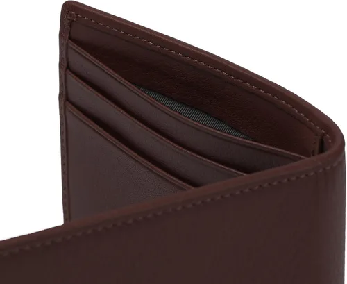 Vista 9 de Leatherology - Cartera delgada y plegable RFID para hombre con clip