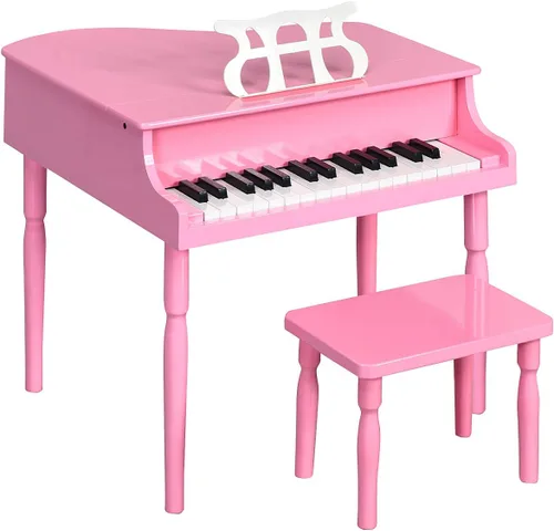 Vista 15 de Costzon Piano Clásico para Niños, Piano de Juguete de Madera con 30 Teclas, con Soporte para Partituras y Banco, Mini Juguete Musical para Niños