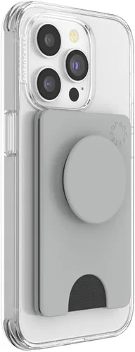 Vista 2 de Cartera para teléfono PopSockets con soporte expandible, tarjetero para teléfono - Gris tecnológico Gris(Tech Grey)