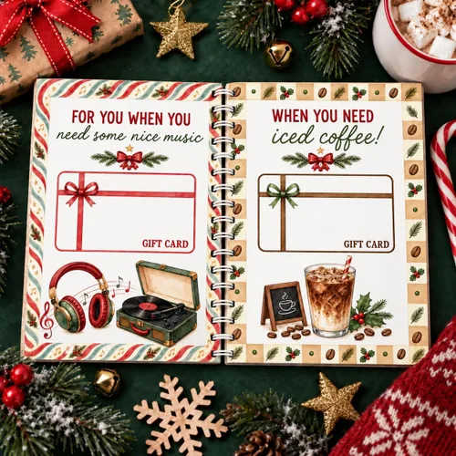 Vista 8 de Libro de tarjetas de regalo de Navidad para adultos, adolescentes Book2 Santa