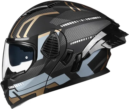 Vista 6 de Casco de Motociclista de Cara Completa con Visera Dual y Abatible para Adultos, Hombres y Mujeres, Integrado para Motocicleta, Calle, Ciclomotor