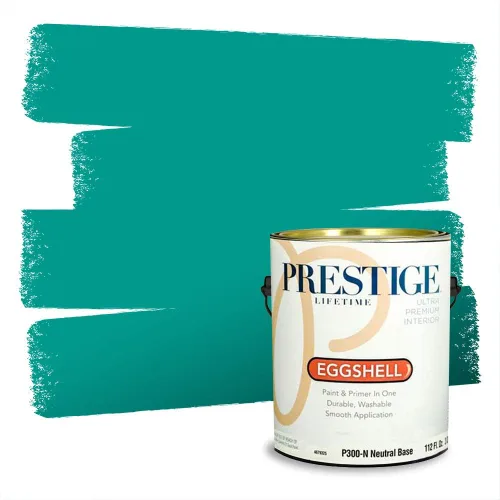 Vista 227 de Prestige Paints - Pintura exterior e imprimación en uno, 1 galón, plano, compatibilidad comparable con el color menta «Whipped Mint» de Behr