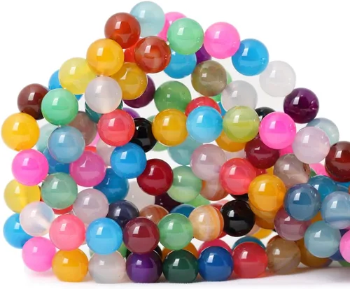 Vista 40 de Cuentas redondas sueltas de ágata estilo antiguo vena de dragón de 6mm, cuentas para diseño de joyas, 60 cuentas Ágata de vena de dragón