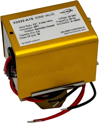Vista 7 de V3417-A1S Válvula de zona motorizada, 3 vías, 1" sudor, normalmente cerrada, 24 VAC, con interruptor final