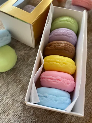 Vista 3 de Macarons Soap Set 6 pics - Jabón de alimentos, jabón, regalo para ella, favores de jabón, jabón de postre