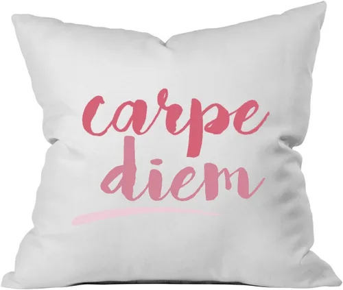Vista 9 de Oh, Susannah Carpe Diem - Funda de almohada cursiva de 18 x 18 pulgadas, fundas de almohada inspiradoras doradas