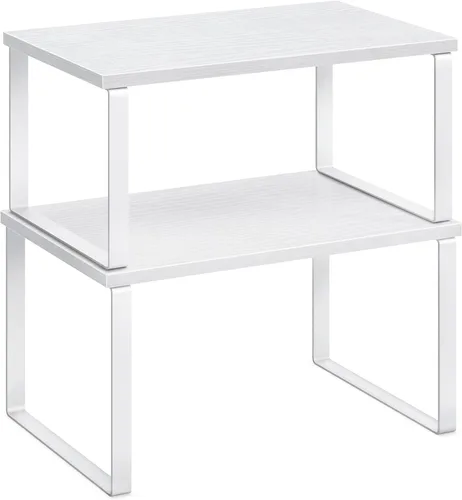 Vista 22 de SONGMICS Estante Organizador de Gabinete, Juego de 2 Estantes de Encimera de Cocina, Almacenamiento de Cocina, Estante de Especias, Apilable