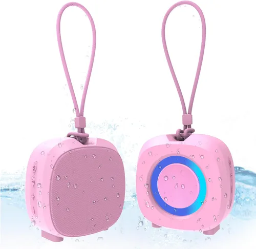 Vista 8 de WUIUHOU - Altavoces Bluetooth portátiles, luces RGB, altavoces TWS, mini altavoz inalámbrico impermeable IPX5 con sonido estéreo fuerte, 15 horas