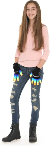 Vista 8 de The Noodley Guantes con luz LED para niños, juguetes, juegos al aire libre, para niños y niñas, disfraz oscuro con autismo, niños, adolescentes