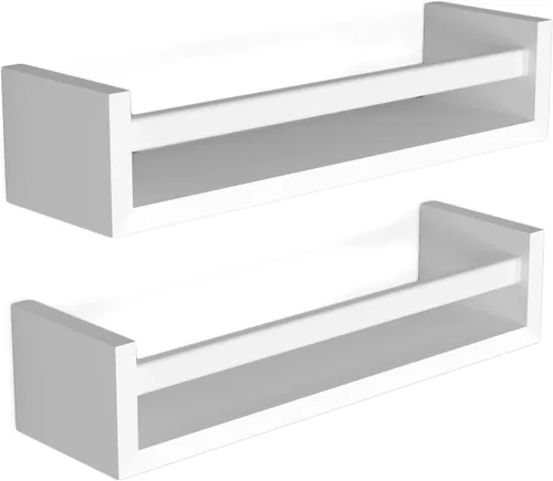 Vista 7 de You Have Space Elba - Estantes flotantes para decoración de habitación de niños, estantes de guardería para pared, estantería, color blanco, juego