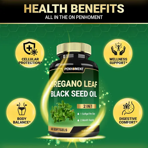Vista 4 de 550 mg Aceite de Orégano con Aceite de Semilla Negra - 60 Cápsulas Blandas