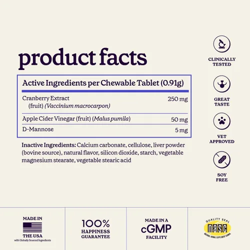 Vista 2 de Suplemento de arándano para perros UTI - Masticables del tracto urinario