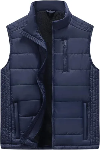 Vista 8 de Msmsse Chalecos de Abrigo para Hombre Chalecos de Invierno Acolchados con Relleno Chaleco Gilet Cuello Levantado Chaleco Puffer Cálido 01 Verde