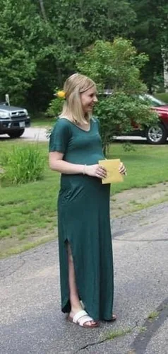Vista 5 de GRECERELLE - Vestido largo para mujer, estilo holgado con bolsillos, manga corta y abertura lateral