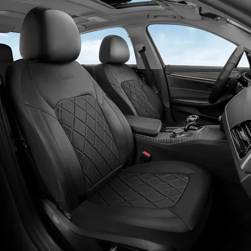 Vista 18 de Coverado Juego completo de fundas de asiento de automóvil, fundas de asiento de 5 asientos, protectores de asiento de malla transpirable, ajuste