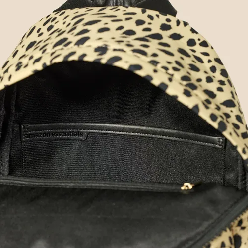 Vista 5 de Tienda Essentials Mochila escolar unisex de nailon para niños, leopardo beige, talla única