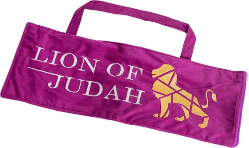 Vista 15 de HalleluYAH Bolso Shofar de terciopelo marrón con versículo de Salmos - Talla S Se adapta a Shofars de 14 a 28 pulgadas