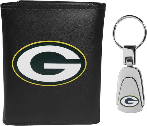 Vista 18 de Siskiyou Sports NFL unisex Tri-fold Wallet & Steel Key Chain