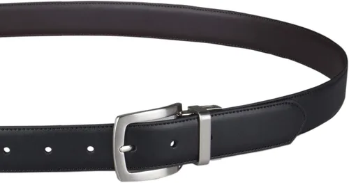 Vista 5 de Tommy Hilfiger Men's Leather with Two Buckles Boxed Belt Set, Black