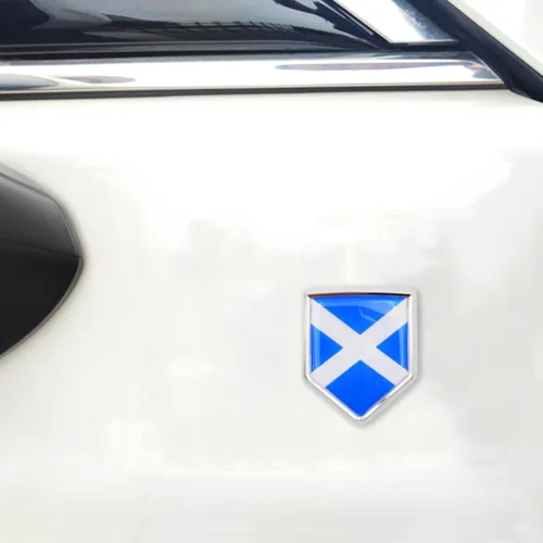 Vista 5 de Overdecor Calcomanías de bandera de Escocia, emblema de automóvil, accesorios de automóvil, decoraciones de escudo cromado, calcomanías para autos