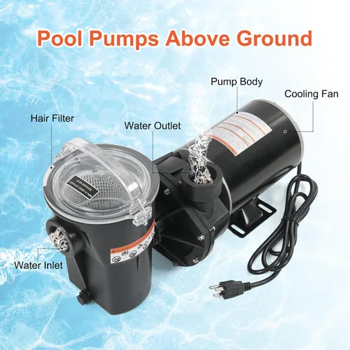 Vista 2 de Bombas de piscina sobre el suelo 1.0 motor HP W3SP1580 Power Flo LX Bomba de piscinas de una sola velocidad 115V, 11.2A, 60HZ, 3450RPM para piscina
