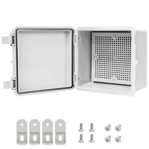 Vista 18 de Caja de conexiones de plástico ABS, IP65 resistente al agua y al polvo, recinto eléctrico universal, carcasa con bisagras para uso en interiores