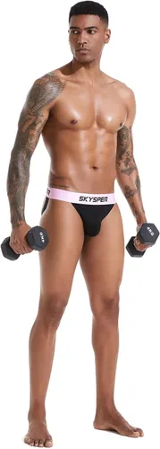 Vista 29 de SKYSPER Jock Strap Athletic Supporter para hombres Sexy Jockstrap Ropa interior masculina