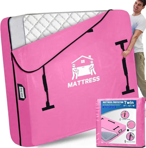 Vista 7 de Bolsas para Colchones para Mudanza, BETU Protector de Colchón Impermeable Funda de Colchón Tamaño Full Bolsas de Almacenamiento con 8 Asas Azul