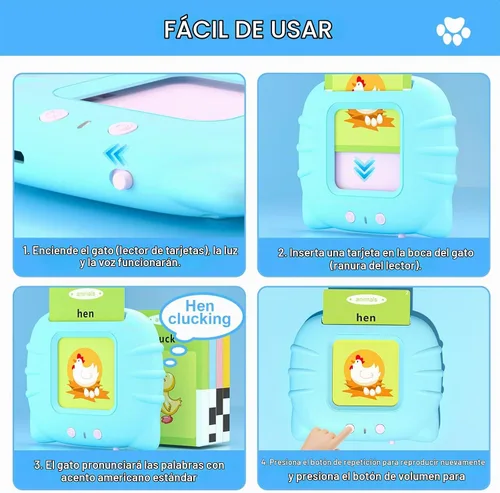 Vista 7 de Tarjetas flash parlantes para niños y niñas de 1, 2, 3, 4, 5 años, dispositivo de aprendizaje sensorial de idiomas con 224 palabras visuales