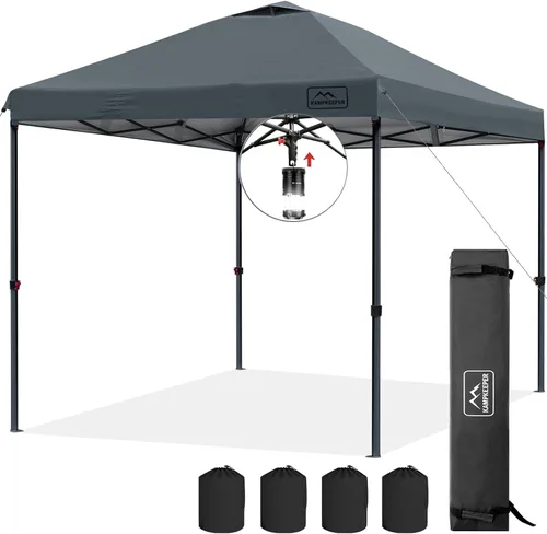 Vista 10 de KAMPKEEPER Tienda de campaña desplegable de 12 x 12 pies, toldo resistente para exteriores, para eventos, campamento, fiestas, cenador poligonal