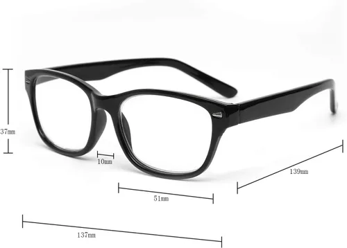 Vista 5 de Paquete de 5 lentes de lectura con marco de plástico estilo retro para hombres y mujeres