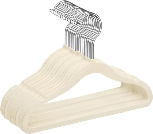 Vista 26 de MIZGI Perchas de terciopelo para bebé, perchas antideslizantes para niños y niños pequeños, perchas de 11.8 pulgadas para ropa de bebé, paquete