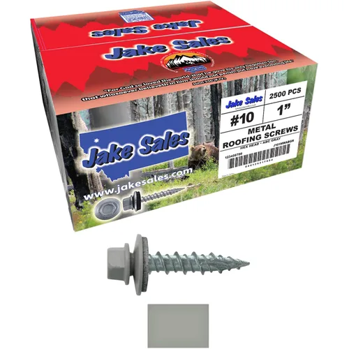 Vista 330 de Tornillos para techos de metal gris ABC 10 x 1 - Cabezal hexagonal - Arandela EPDM - Arandela de arranque automático/roscado - 1 bolsa - 250
