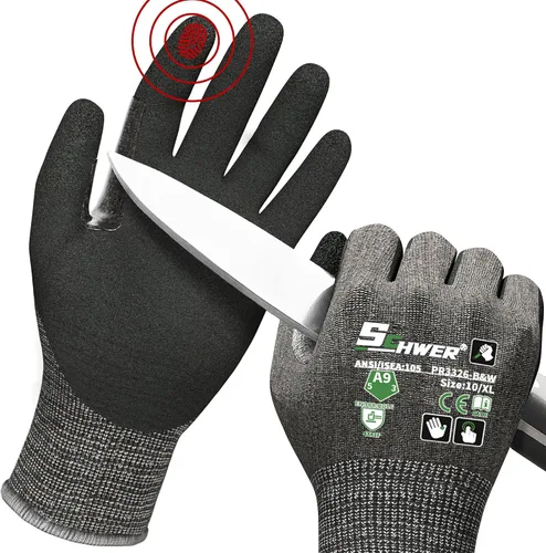Vista 19 de Guantes de trabajo de invierno Schwer FreezeGuard-X para hombres y mujeres, guantes resistentes a cortes ANSI A9 para protección extrema, guante