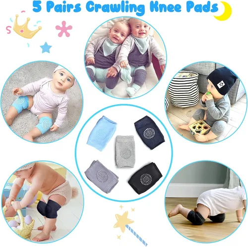 Vista 2 de Almohadillas antideslizantes para gatear para bebés, protegen la rodilla del bebé para gatear