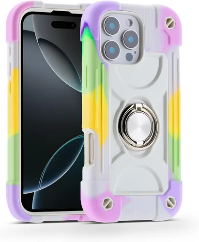 Vista 127 de MARKILL Funda compatible con iPhone 14 Pro de 6.1 pulgadas con soporte de anillo integrado, protección contra caídas de grado militar, carcasa Palta