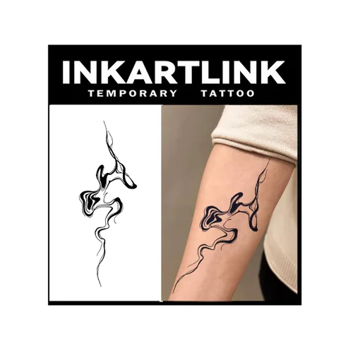 Vista 13 de INKARTLINK Tattoo Tech, 2 hojas de tatuaje semipermanente mediano, tatuajes temporales de diseño artístico para adultos, dura 1-2 semanas