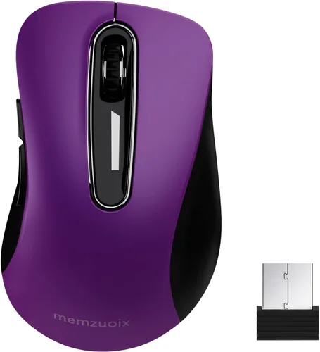 Vista 15 de memzuoix Ratón inalámbrico de 2.4G, mouse de computadora de 1400 DPI con receptor USB, ratones USB inalámbricos portátiles a batería para laptop