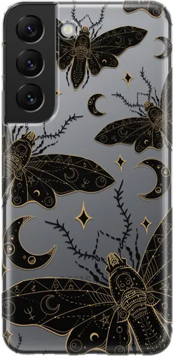 Vista 15 de Funda de teléfono compatible con Samsung Galaxy S25 S24 S23 Ultra S22 Plus S21 FE S20 Note 20 Stars Celestial Magic TPU Crescent Moon Protector