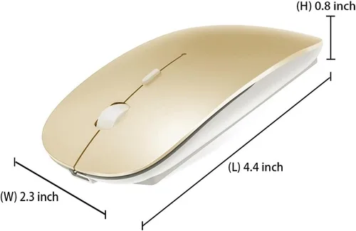 Vista 6 de KLO Mouse Bluetooth recargable para MacBook/MacBook Air/Pro/iPad, mouse inalámbrico para portátil/notebook/PC/iPad/Chromebook (Oro)