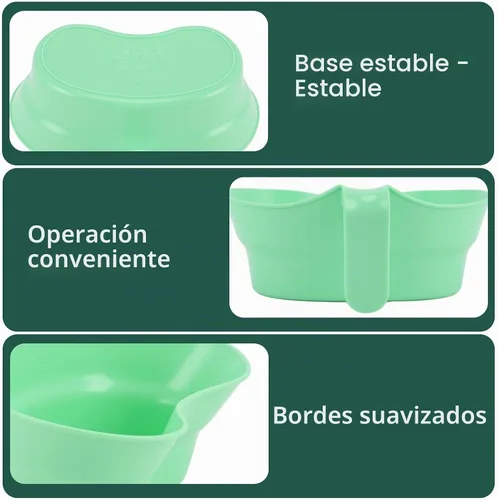 Vista 5 de Cuenca Emesis con boca ancha y asa – Taza de enjuague bucal para cama en forma de riñón grande con asa, vaso para cepillo de dientes para pacientes