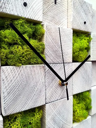 Vista 4 de Wall Clock, Christmas gift, Square Clock, Wooden Wall Clock, Scandinavian Decor, Unique Wall Clock, Modern Clock, Hanging Clock
