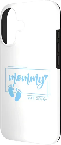 Vista 2 de Mommy Est 2026 Pregnancy Announcement Baby Boy Reveal Case for iPhone 17