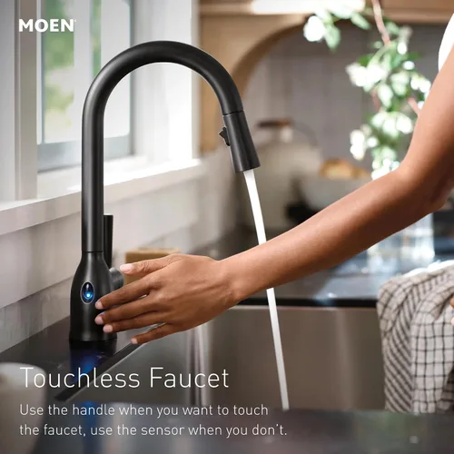 Vista 5 de Moen Essie 87014EWBRB - Grifo de cocina desplegable de una manija, en bronce mediterráneo