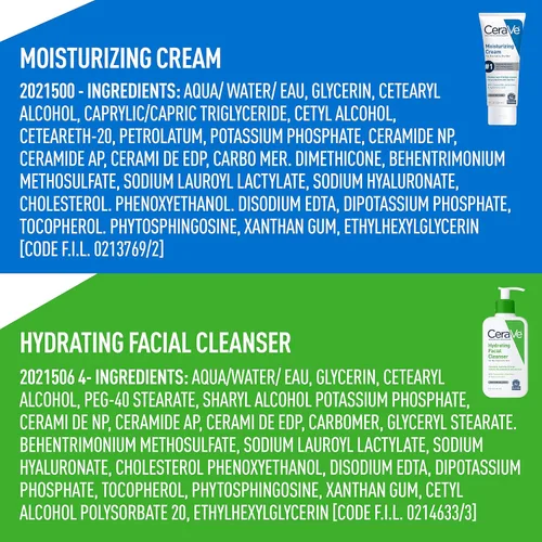 Vista 7 de CeraVe Set hidratante para el cuidado de la piel, crema hidratante de 8 onzas y limpiador facial hidratante de 8 onzas, ceramidas + crema hidratante