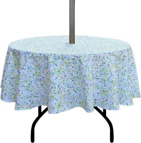 Vista 14 de Stripe Outdoor Tablecloth Water Resistant Polyester Fabric Table Cover with Zipper Umbrella Hole for Garden Patio Tabletop 60x84inch Rectangle,Black
