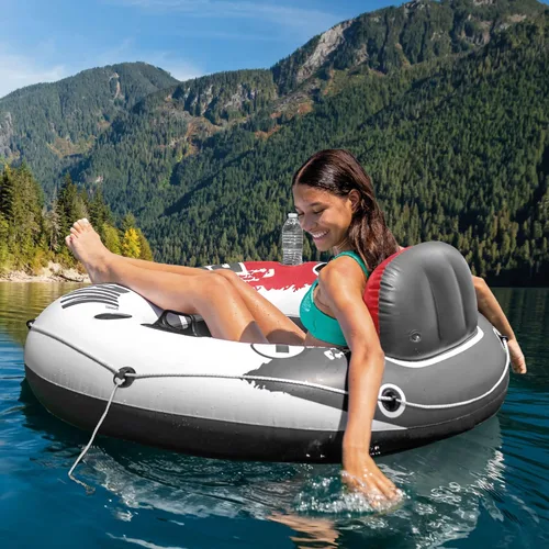 Vista 8 de Intex River Run - Balsa flotante inflable para agua, piscina y lago, color rojo y azul