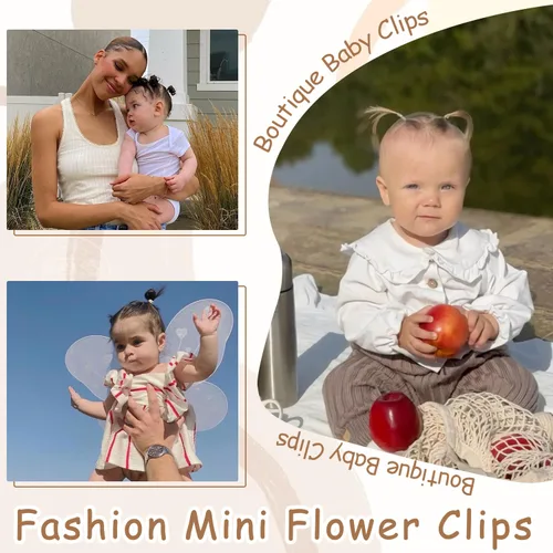Vista 4 de CÉLLOT 96 piezas de flequillo para el pelo de niñas pequeñas, mini pinzas para el cabello, accesorios para el cabello para niñas, adolescentes