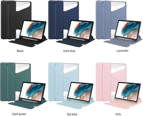 Vista 9 de Funda de tableta para Samsung Galaxy Tab A8 10.5 X200 X205 X207 (versión 2022), ligera funda de cuero con soporte folio de 360 grados compatible