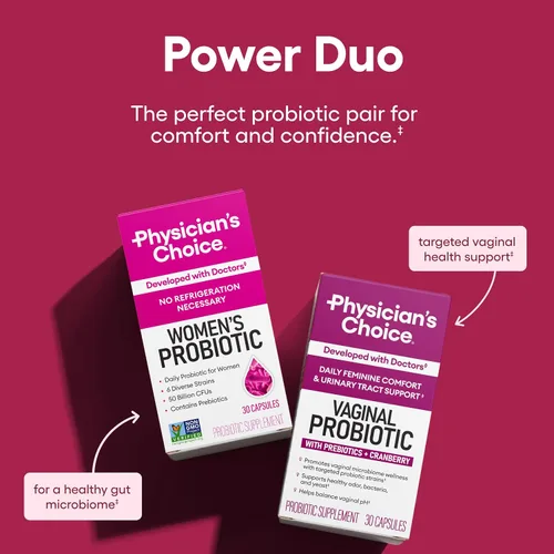 Vista 2 de Physician's CHOICE Feminine Power Duo Bundle - Probiótico vaginal + paquete de probióticos para mujer